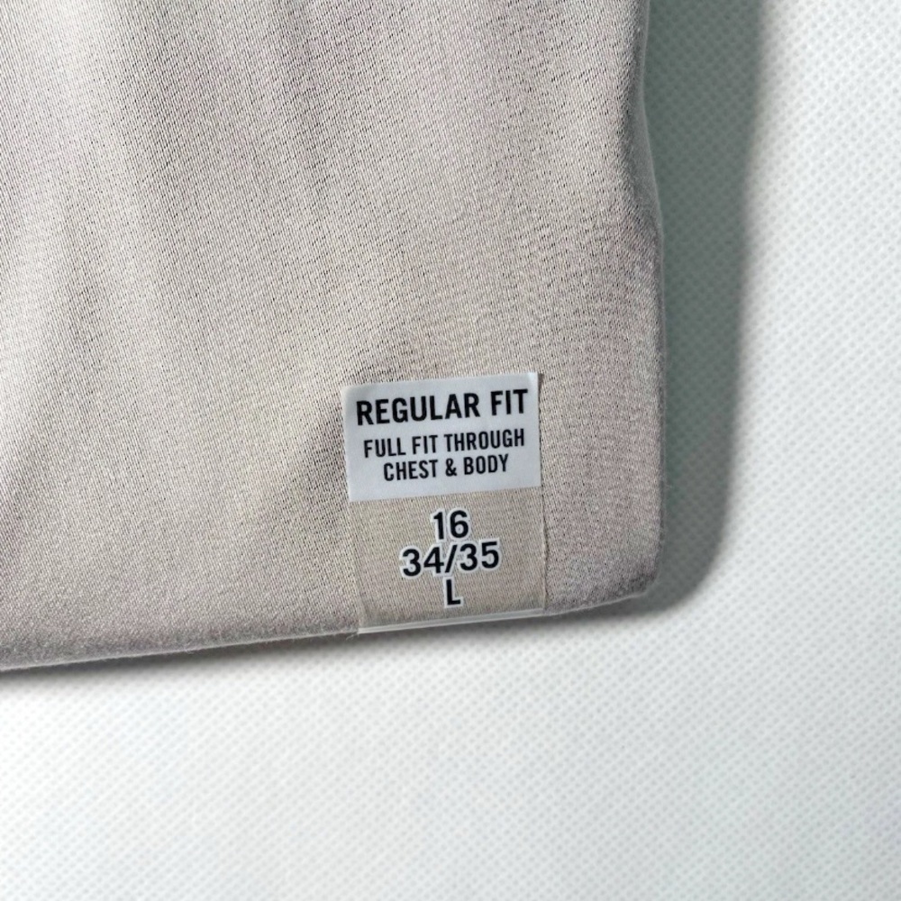New Size 16 34/35 L -Kenneth Cole Dress Shirt Reg Fit Stretch Cotton Spdx Gray - Picture 4 of 5